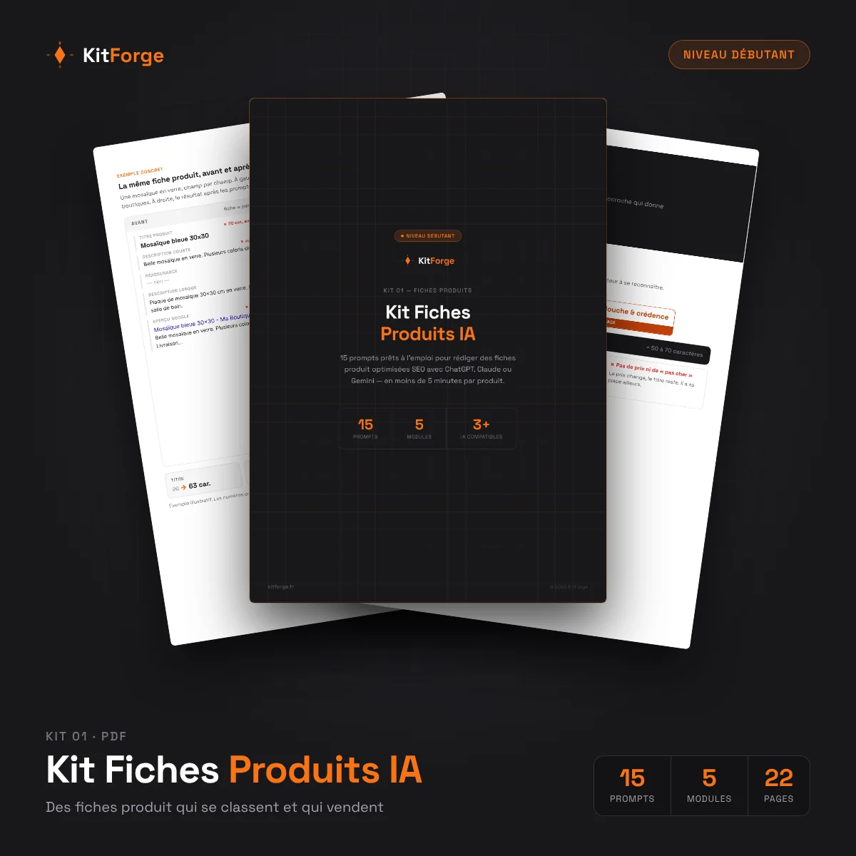 Kit Fiches Produits IA — aperçu du PDF