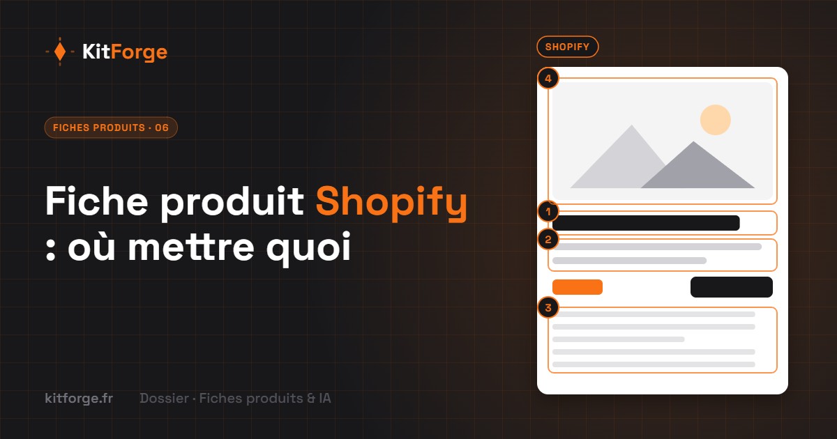 Fiche produit Shopify : où mettre quoi