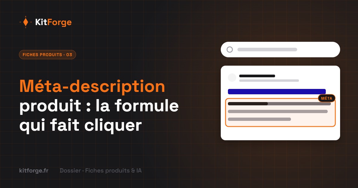 Méta-description produit : longueur, formule et exemples