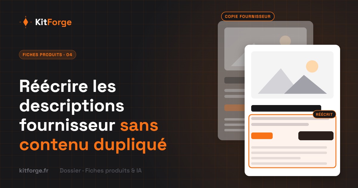 Réécrire les descriptions fournisseur sans contenu dupliqué